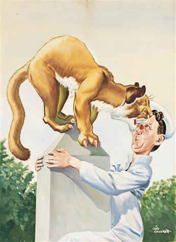 GIBSON CROCKETT (1912 - 2000) Navy vs. Penn State illustration and scrapbook.